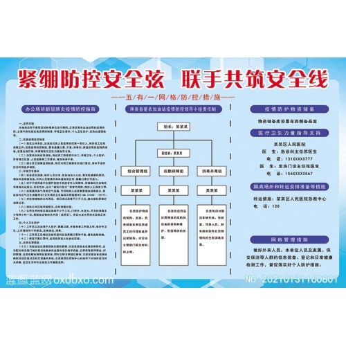 预防新冠病毒抗击疫情五有一网格防控措施图版设计素材_作品编号NO:20210131160801