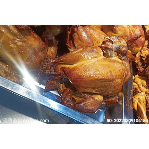 烧鸡手撕鸡 原创美食菜谱摄影图片素材_作品编号：20220309104184