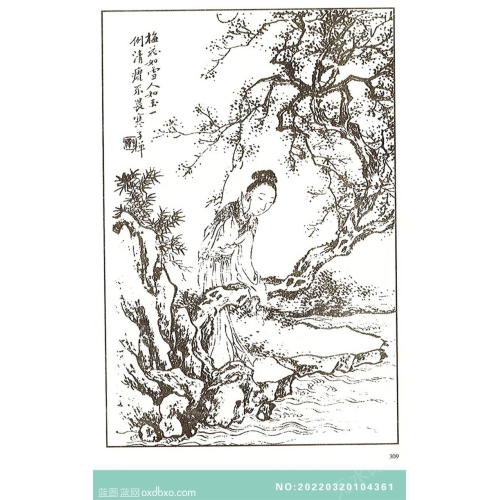 芥子园画谱人物画法白描中国传统国画素材_作品编号：NO:20220320104361