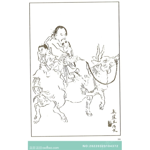 芥子园画谱人物画法白描中国传统国画素材_作品编号：NO:20220320104372