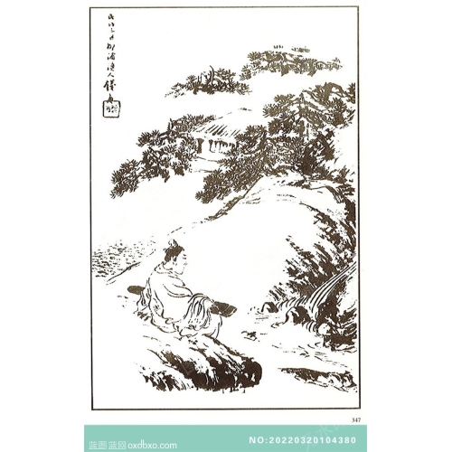 芥子园画谱人物画法白描中国传统国画素材_作品编号：NO:20220320104380