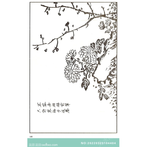 芥子园菊花画法芥子园画菊花中国传统国画素材_作品编号：NO:20220320104404