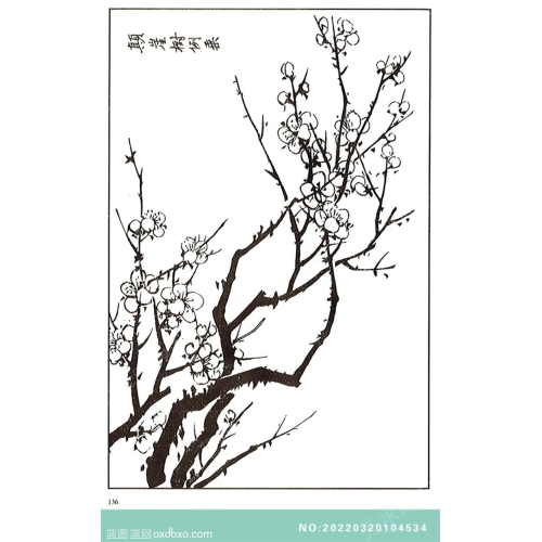 芥子园梅花芥子园梅谱中国传统国画素材_作品编号：NO:20220320104534