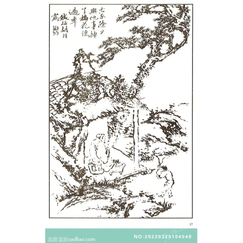 芥子园山水画集白描山水中国传统国画素材_作品编号：NO:20220320104549