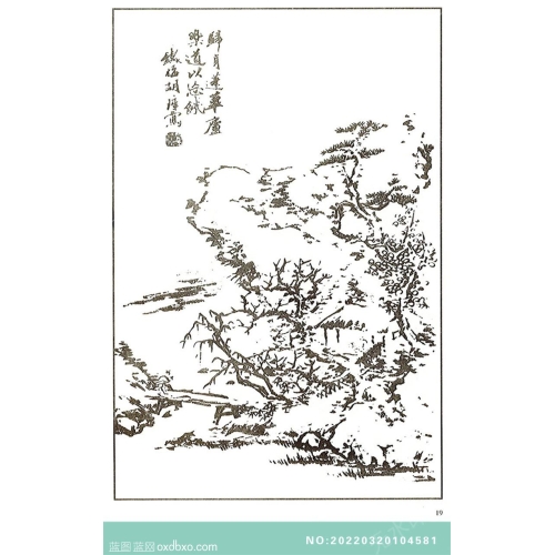 芥子园山水画线描中国传统国画素材_作品编号：NO:20220320104581