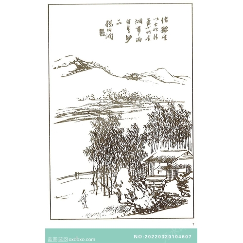 芥子园山水画线描中国传统国画素材_作品编号：NO:20220320104607