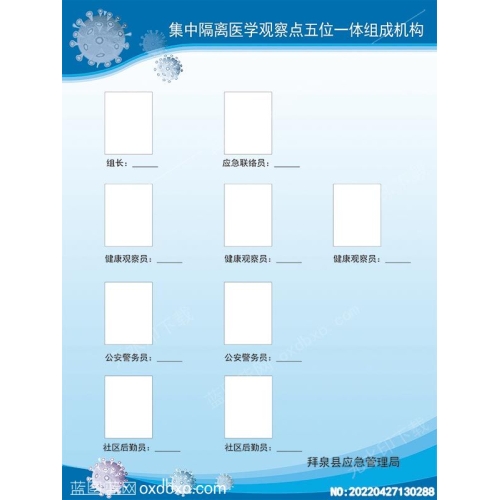 集中隔离医学观察点五位一体组成机构预防新型冠状病毒设计素材_作品编号：20220427130288