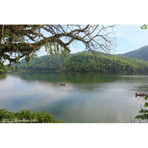 尼泊尔博克拉自然风光湖水山峰湖泊旅拍摄影图片素材