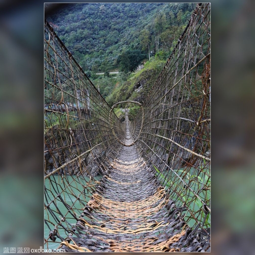 西藏 德兴藤 网桥 藏族 旅游风景 风光 商业摄影 商用图片素材