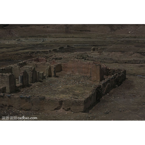 藏族 村庄 村落 西藏 风景 风光 废旧 破旧 遗址 旧址 废弃 商用 商业 摄影 图片 素材