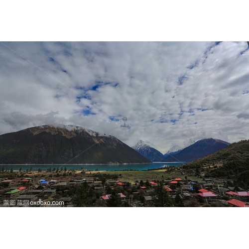 西藏 风光 风景 民居 民房 积云 远山 雪山 冰山 商业摄影 商用图片