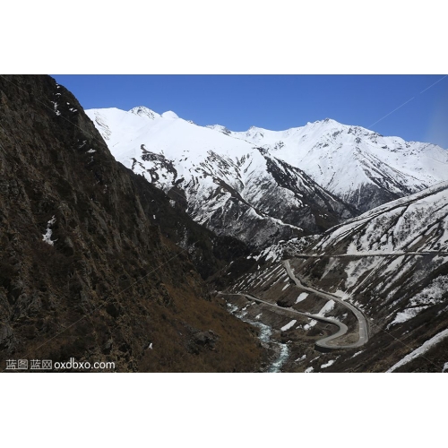 西藏 雪山 高山 冰山 盘山道 商业摄影 商用图片