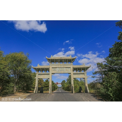 内蒙古 大青沟 大门 门庭 门亭 牌坊 旅游风光 风景  商业摄影 商用素材