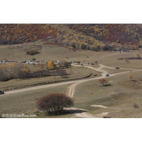 内蒙古 红山 马场 远景 旅游 游客 大草原 风情 风光 风景 商业摄影 商用素材