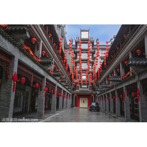 深圳市 沉香 文化城 古巷 红灯笼串  风景 风光 景观 商业摄影 商用素材