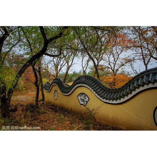 寺院院墙楞严寺克东县风景风光商业商用摄影图片素材