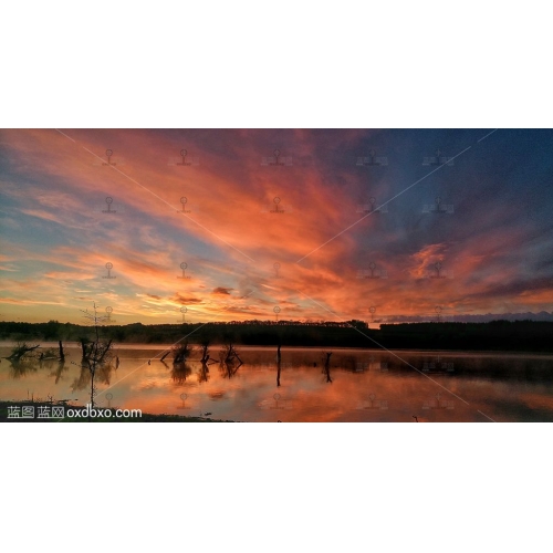  免费摄影夕阳水广角摄影