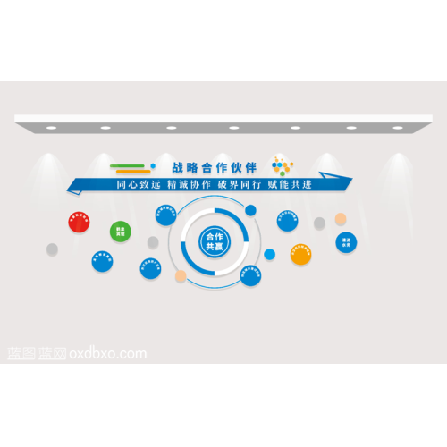 商用设计素材农村产权合作伙伴文化墙设计素材合作共赢同心致远精诚合作破界同行赋能共进